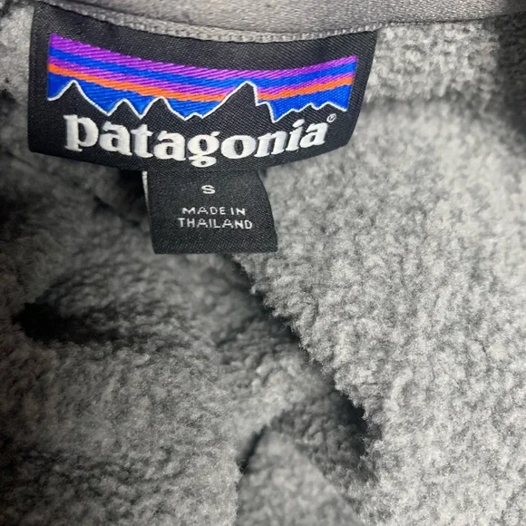 Patagonia Heathered Gray Ribbed Better Sweater 1/4 Zip Fleece Pullover Size S 44 - Picture 4 of 6